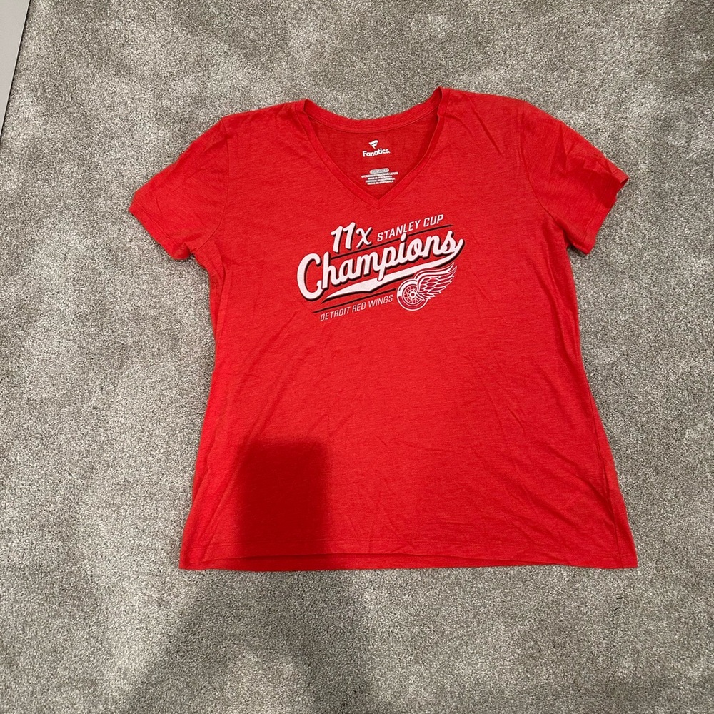 Fanatics Red Stanley Cup Champions Tee NWOT